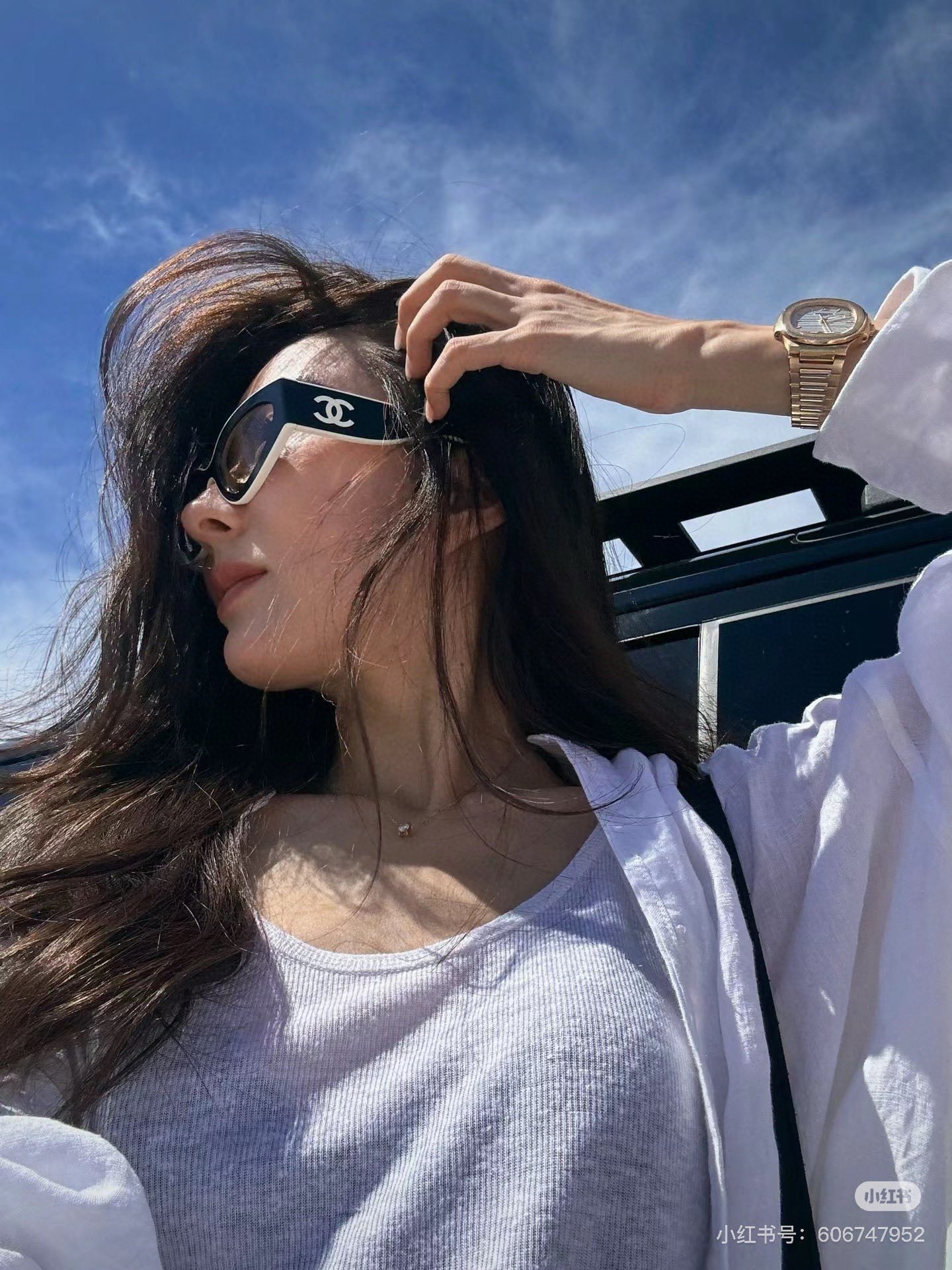 Luxury Chanel CC Logo Shield Sunglasses – Black and White Chic