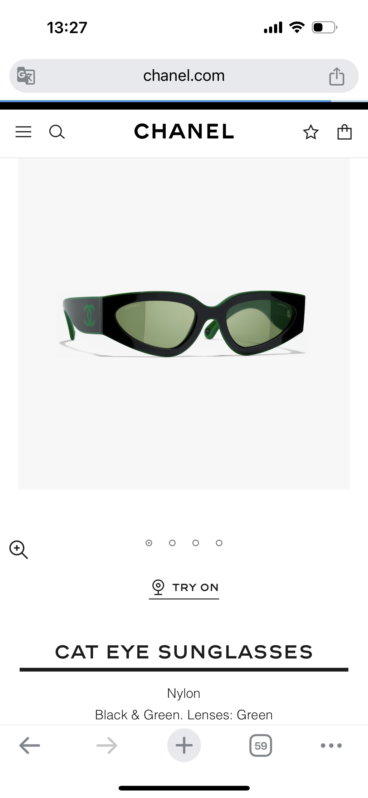 Chanel Green Cat Eye Sunglasses – Chanel Black & Green Cat Eye