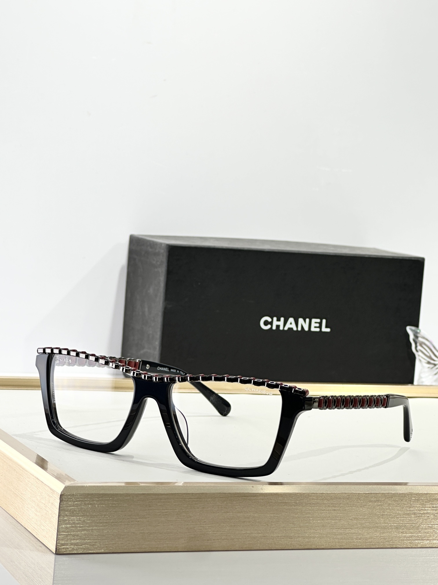 Chanel Chain Detail Rectangular Eyeglasses – Luxury Designer Frames
