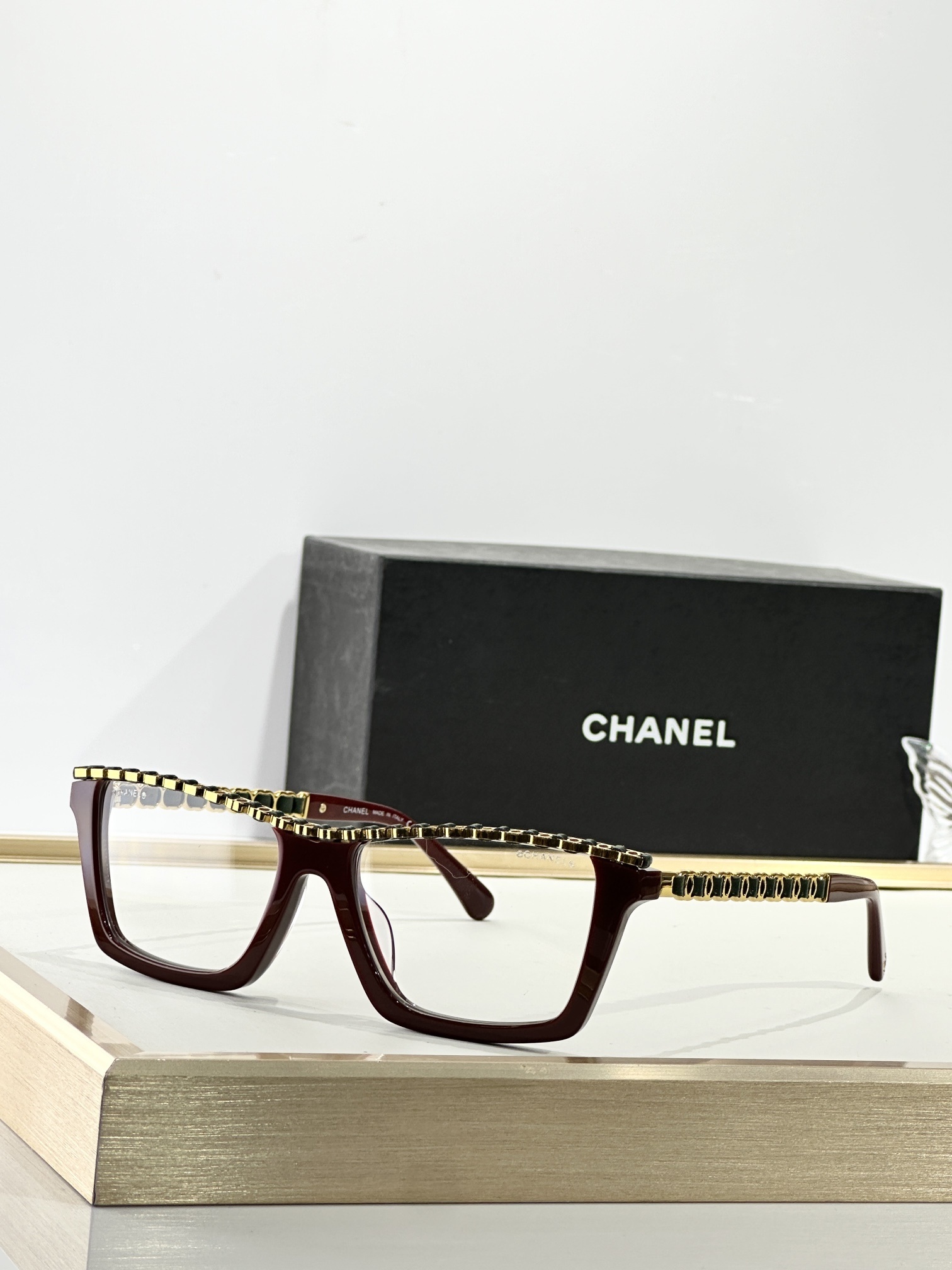 Chanel Chain Detail Rectangular Eyeglasses – Luxury Designer Frames