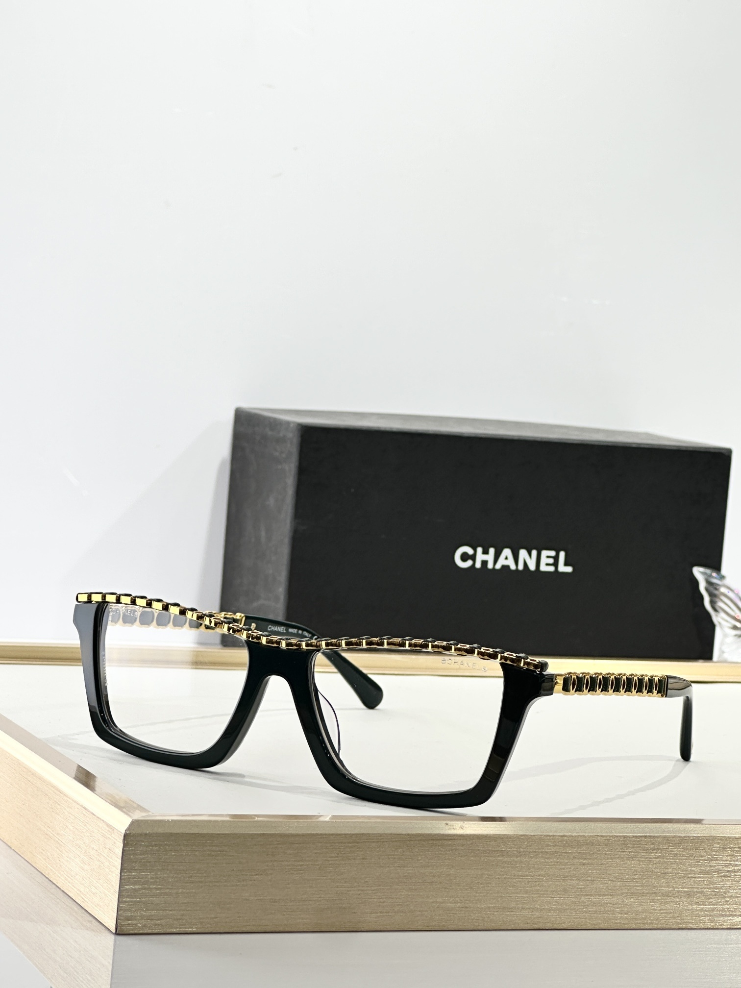 Chanel Chain Detail Rectangular Eyeglasses – Luxury Designer Frames