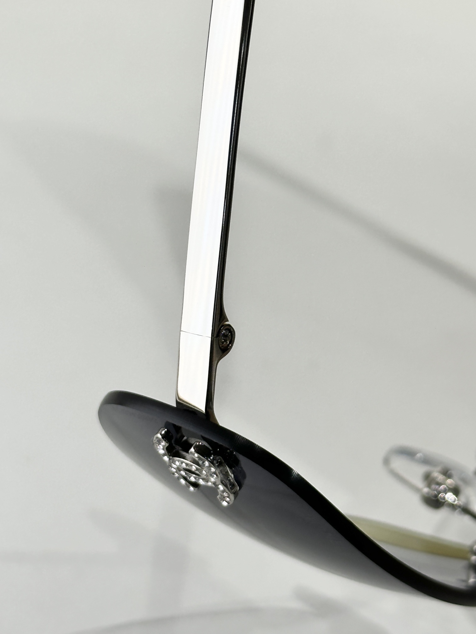 Chanel Rimless Oval Sunglasses – Gold & Crystal CC Logo