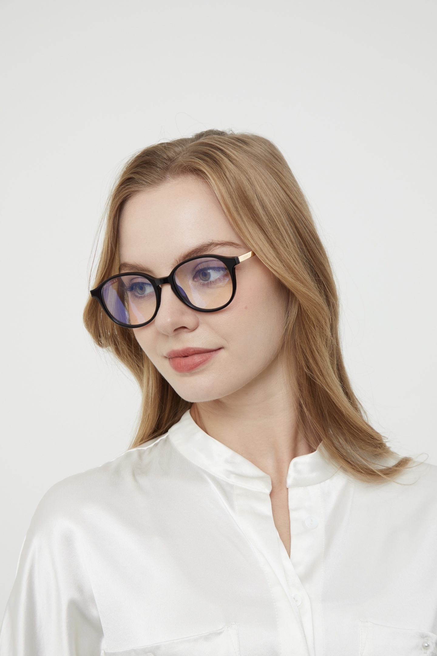 Round Black Gold Eyeglasses – Round Black & Gold Accent Eyeglasses