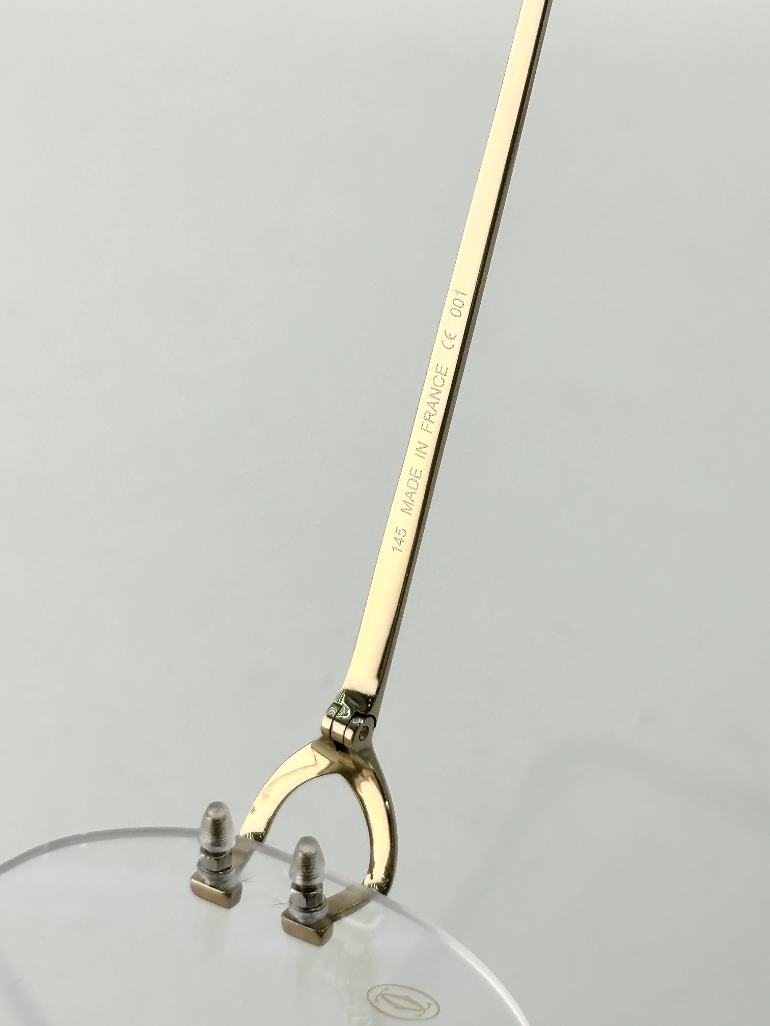 Luxury Cartier Rimless Eyeglasses – Elegant C Décor Gold Frames