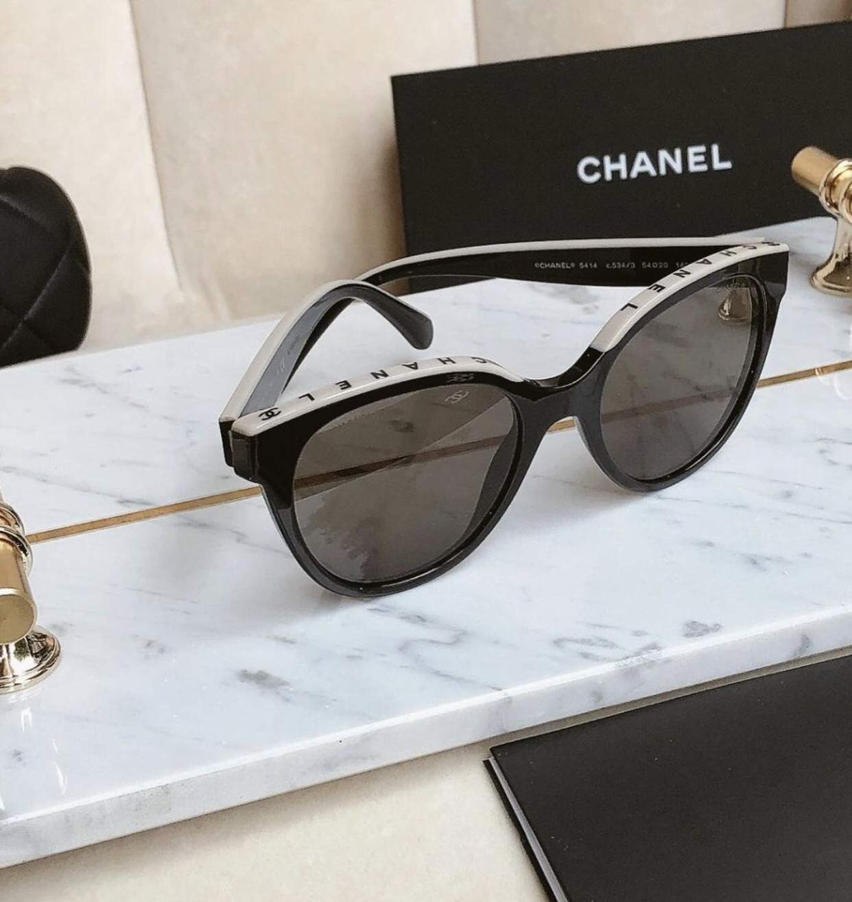 Chanel Two-Tone Logo Sunglasses & Optical Eyewear Luxury Set