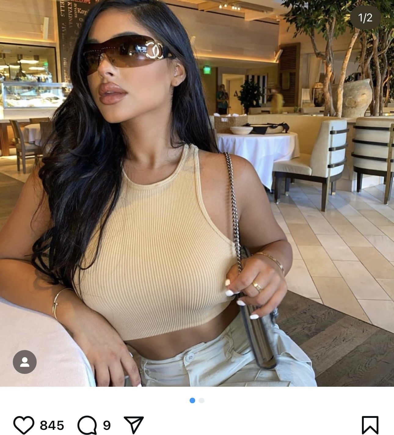 Chanel Y2K Rimless Shield Sunglasses with Gold CC Logo