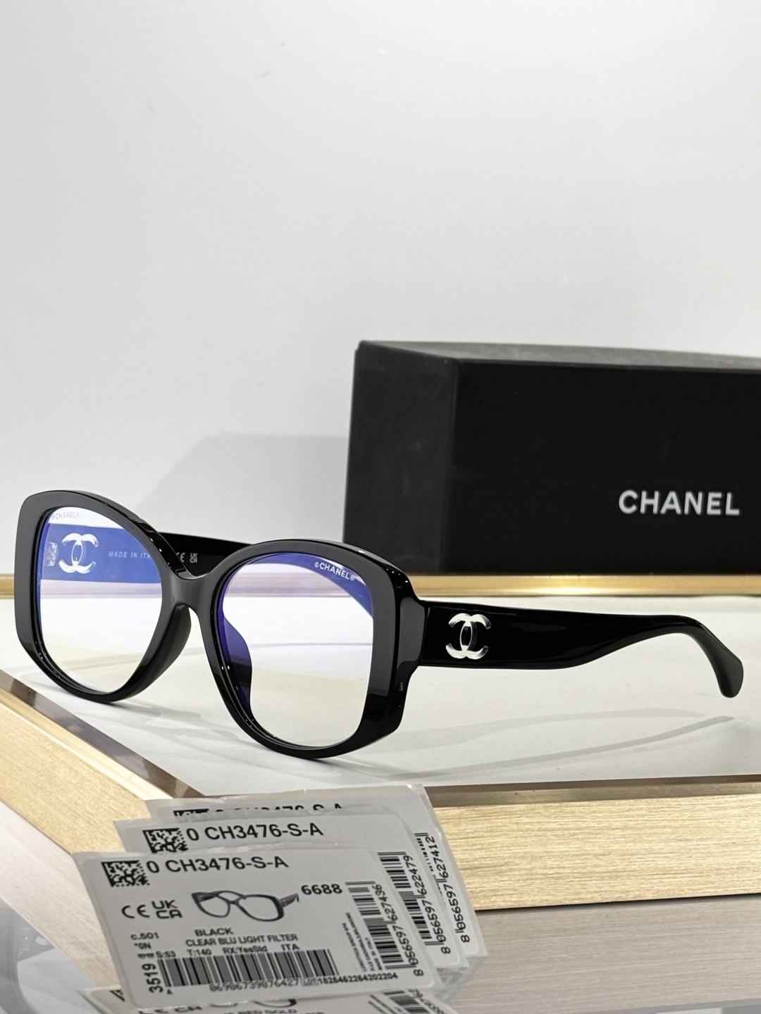 Chanel CH3476-S-A Luxury Square Eyeglasses – Blue Light Filter