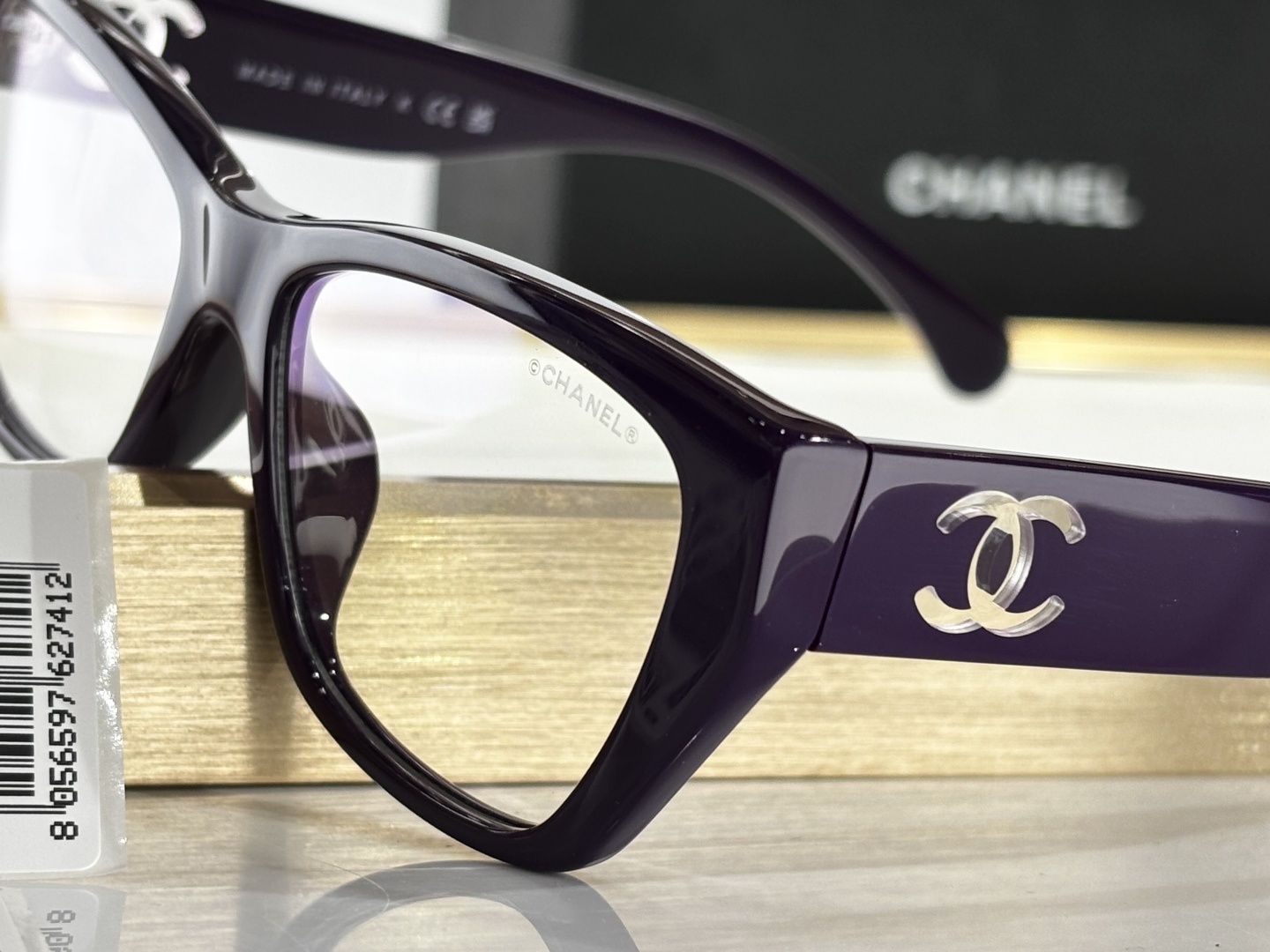 Chanel Luxury Cat-Eye Eyeglasses – Deep Purple Acetate Frames