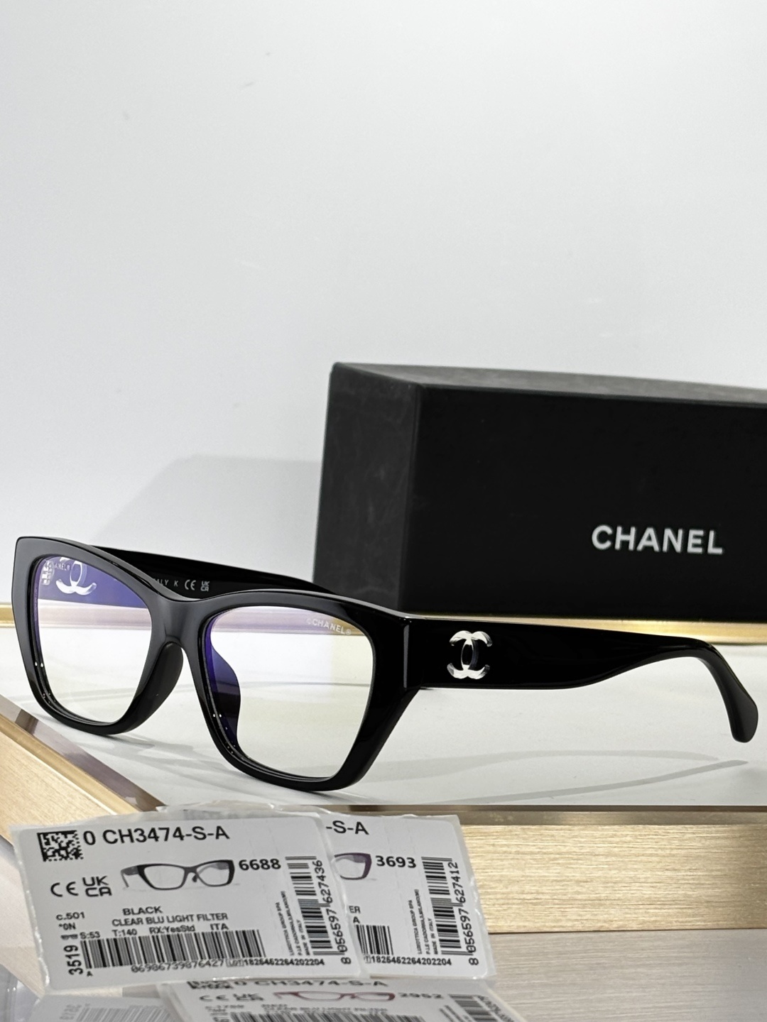Chanel Luxury Black Cat-Eye Eyeglasses for Women – Optical Frames
