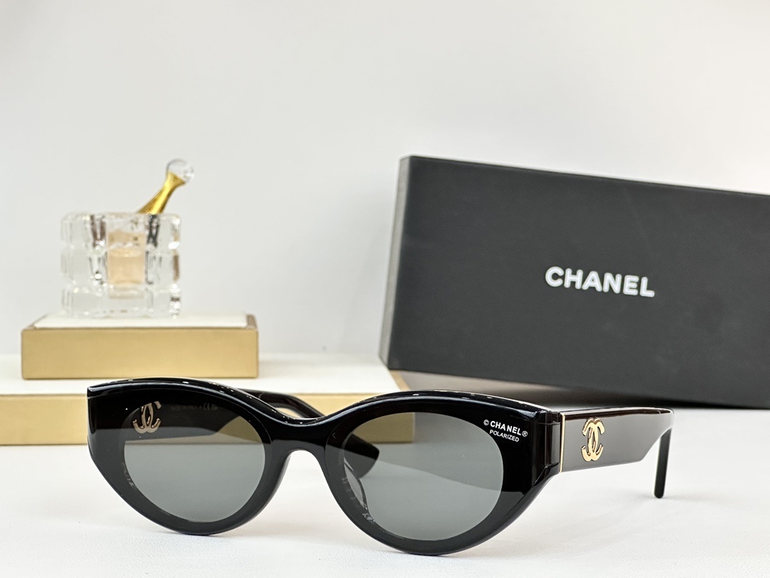 Chanel Women’s Polarized Cat-Eye Sunglasses with Iconic CC Logo