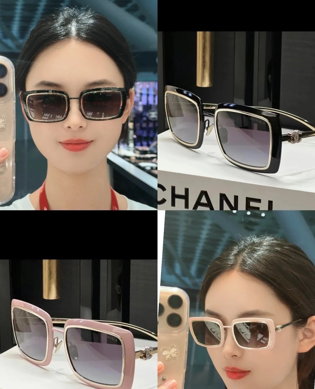 Luxury Pink Square Sunglasses for Women – Trendy UV Protection
