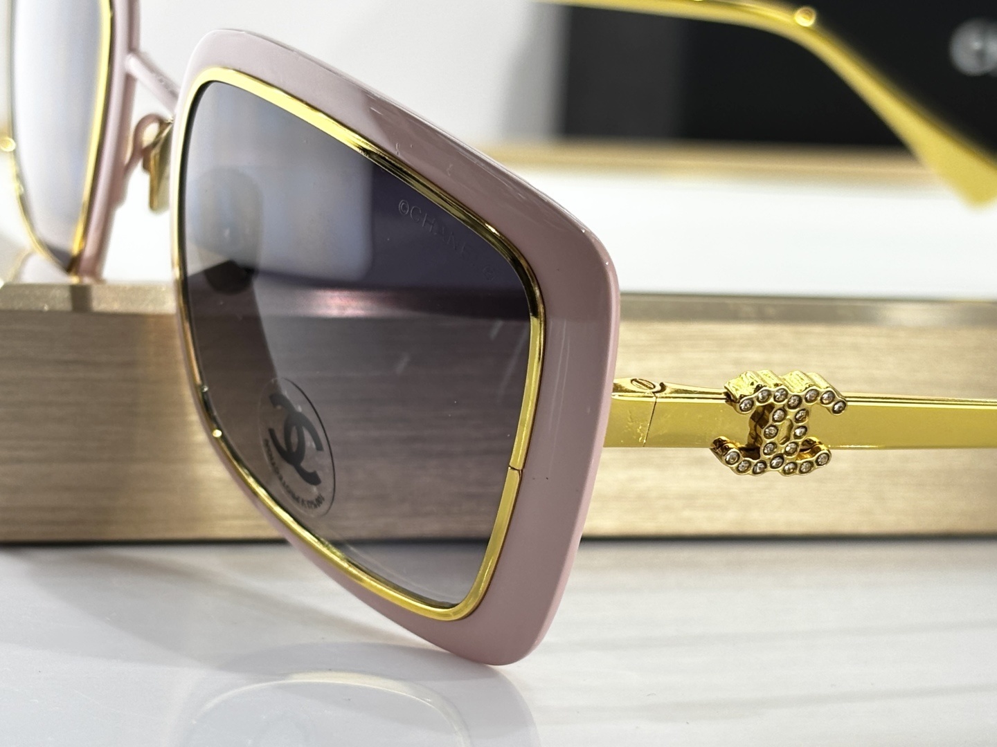 Luxury Chanel Rectangular Sunglasses – Gold Metal Trim Eyewear