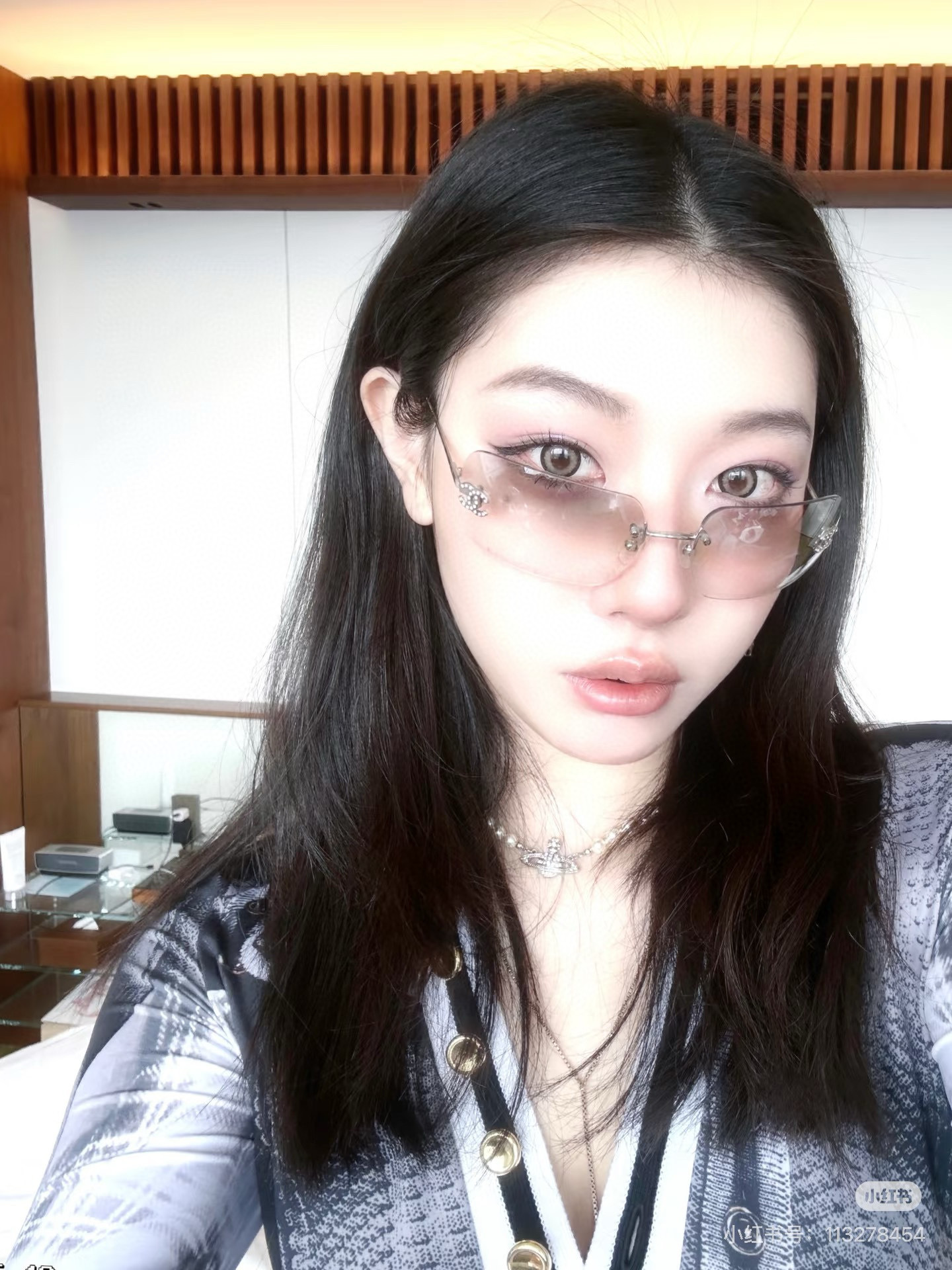 Chanel Rimless Sunglasses – Pink Gradient Lens, Y2K Style