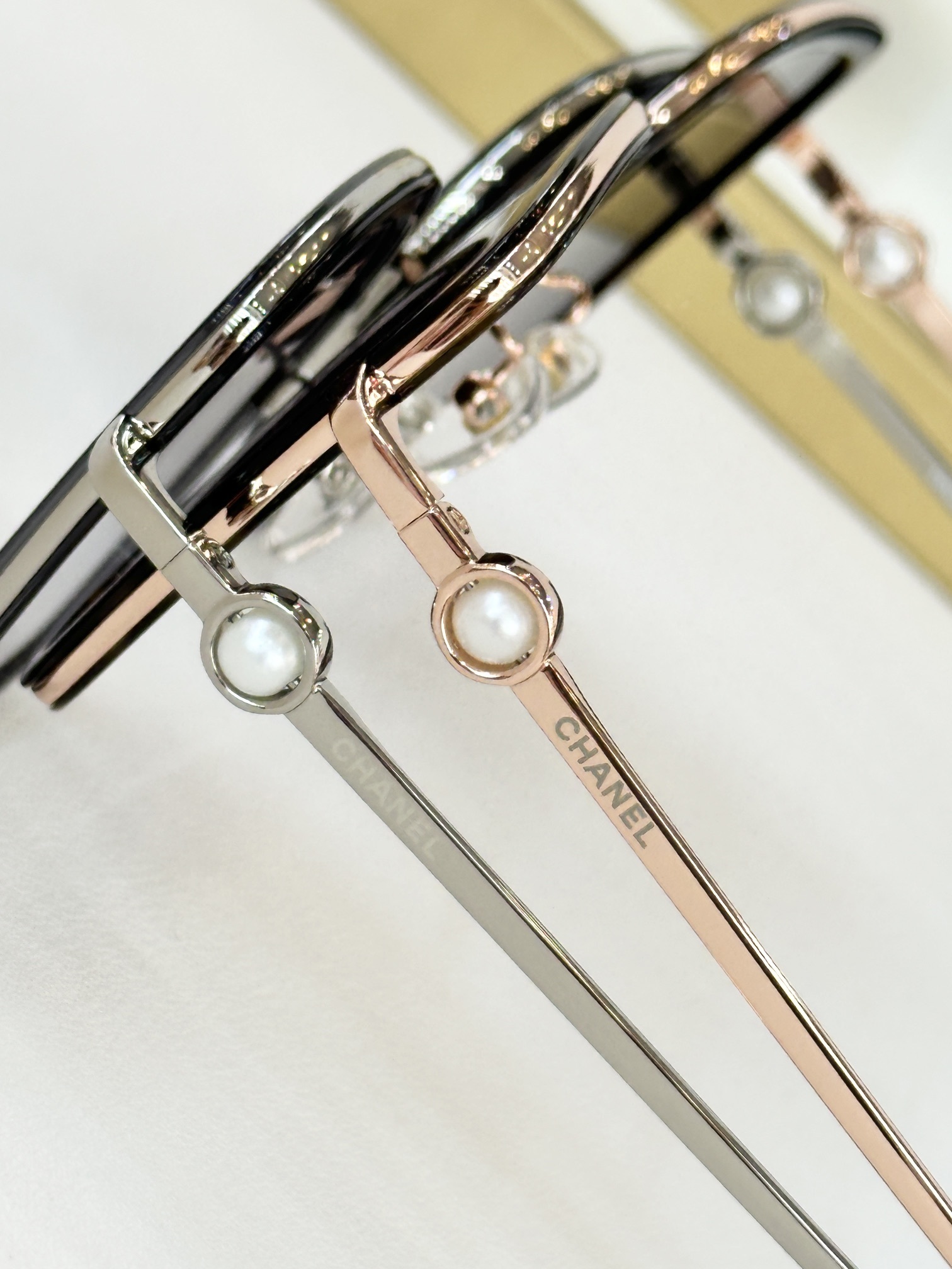 Chanel Luxury Oversized Square Sunglasses with Pearl Details