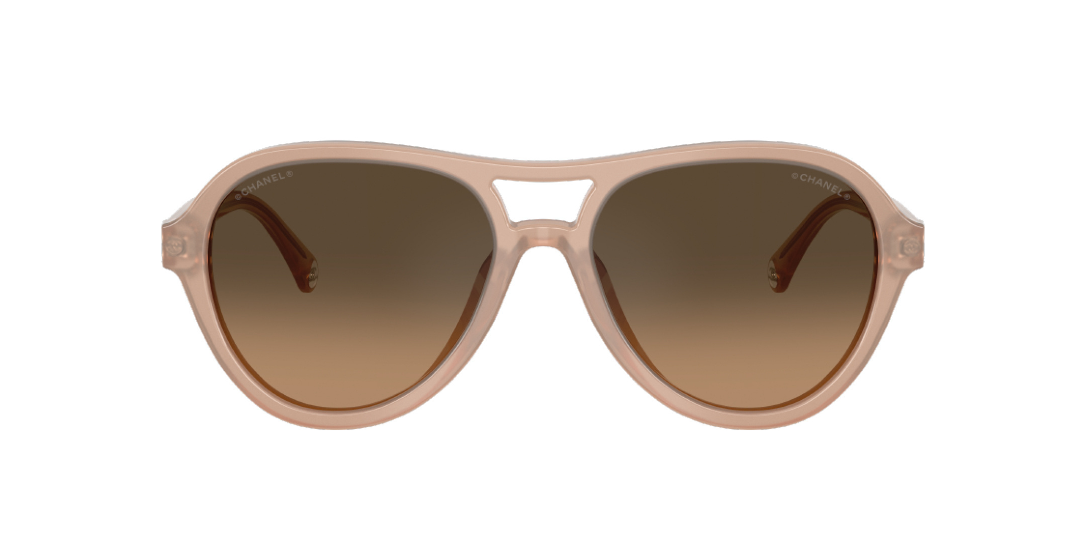 Chanel Beige Aviator Sunglasses – Brown Gradient Lenses