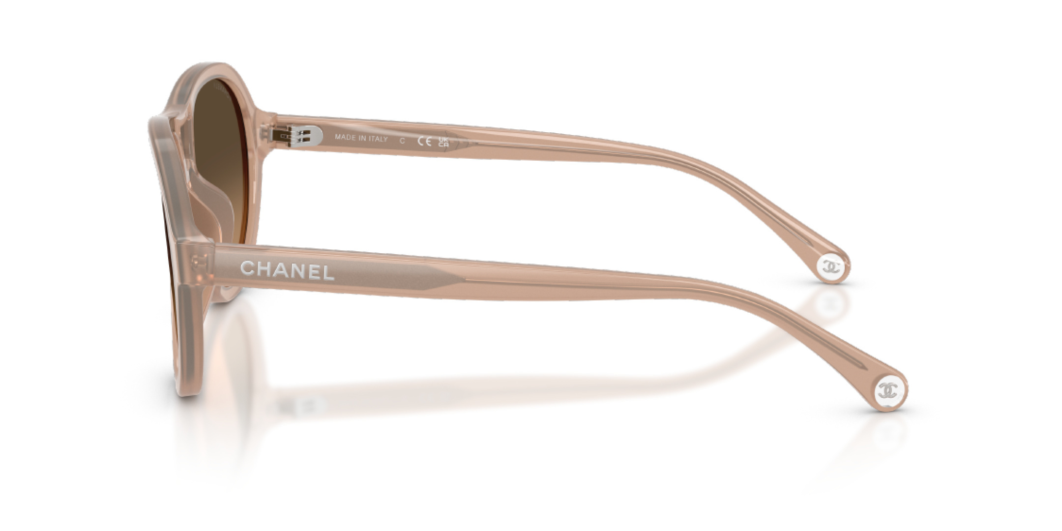 Chanel Luxury Pink Acetate Aviator Sunglasses with Brown Gradient