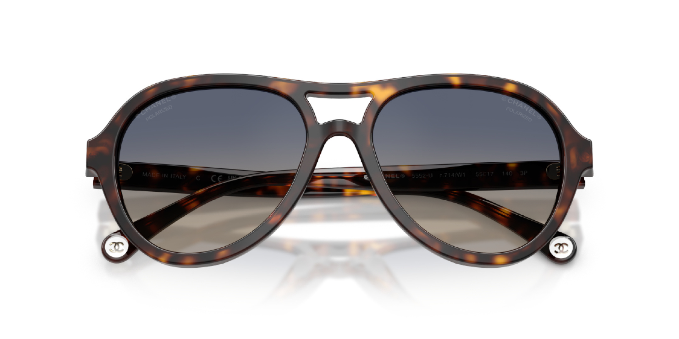 Chanel Luxury Pink Acetate Aviator Sunglasses with Brown Gradient