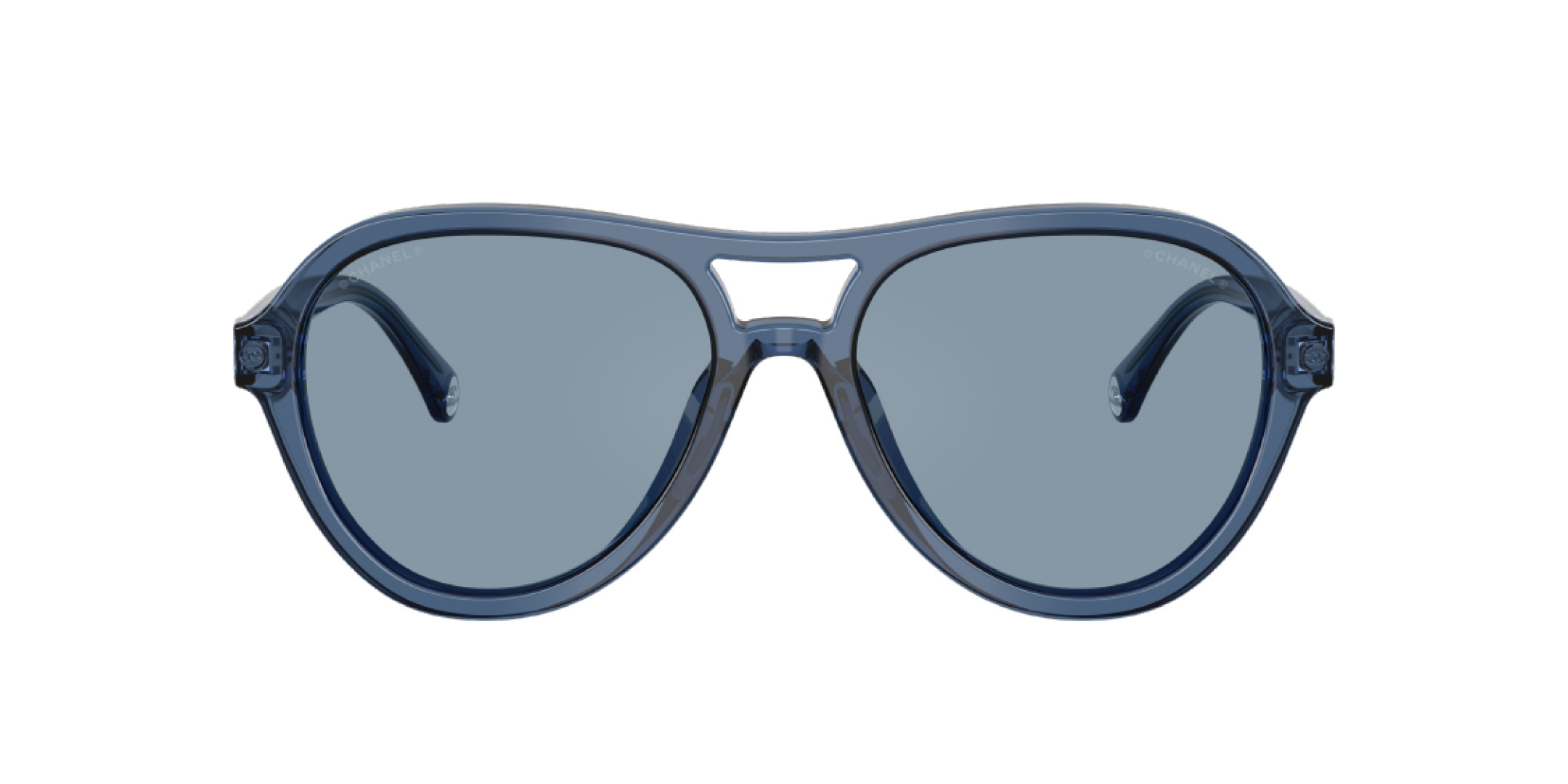 Chanel Pilot Sunglasses in Blue Translucent Acetate – Luxury Style