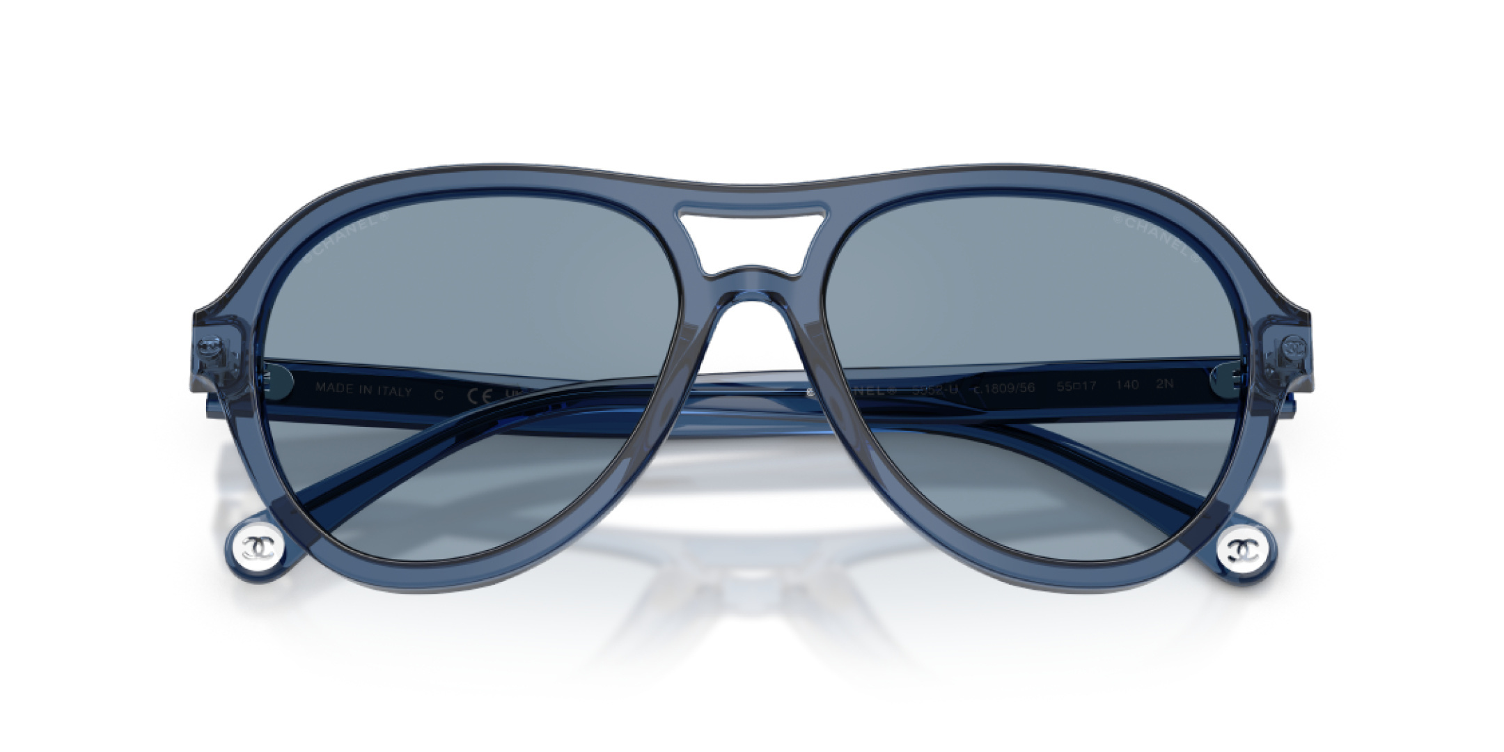 Chanel Pilot Sunglasses in Blue Translucent Acetate – Luxury Style