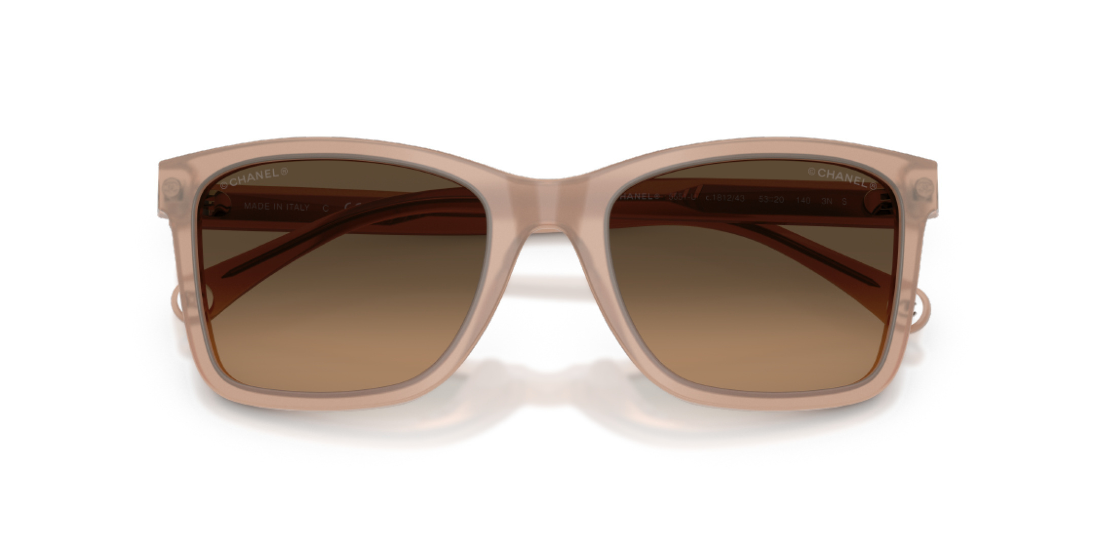 Chanel Square Sunglasses in Translucent Peach with Gradient Lenses