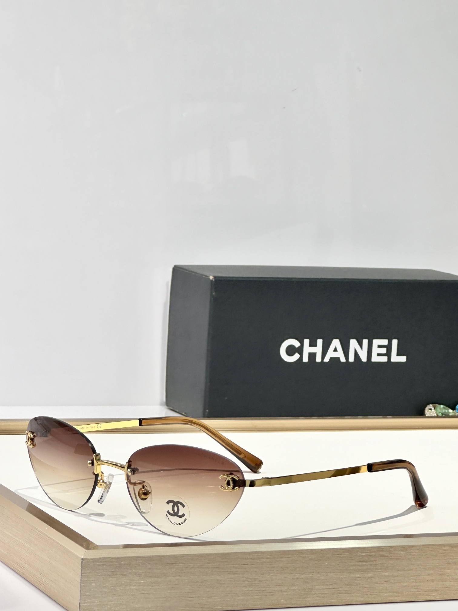 Chanel Luxury Rimless Butterfly Sunglasses – Iconic CC Logo