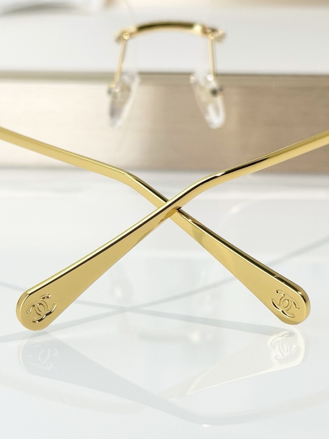 Chanel Luxury Rimless Square Sunglasses – Gradient Fashion Eyewear