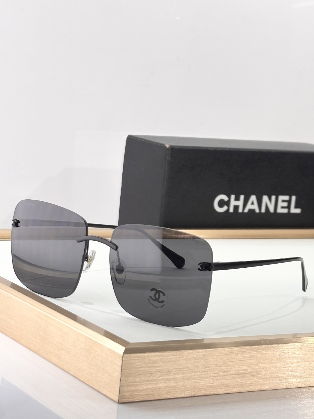 Chanel Rimless Square Sunglasses – Elegant Gradient Eyewear for Women