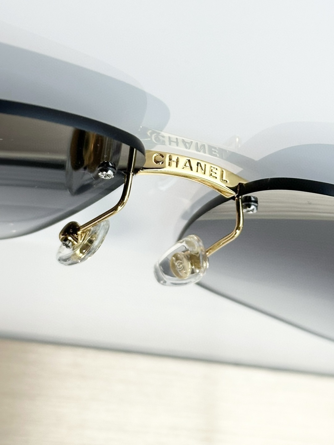 Chanel Rimless Square Sunglasses – Elegant Gradient Eyewear for Women