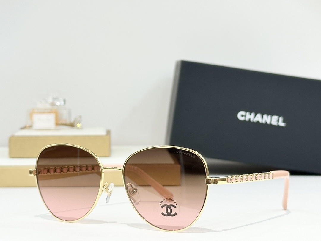 Chanel Gold Pink Sunglasses – Chanel Gold Frame Pink Lens Sunglasses