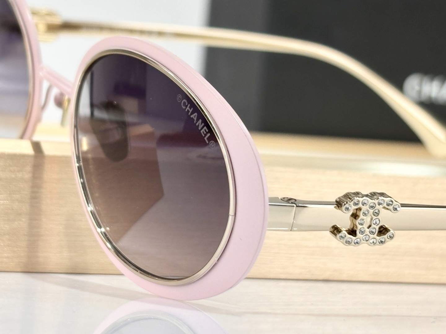 Chanel OCH9578B Oval Crystal CC Logo Sunglasses – Luxury Eyewear