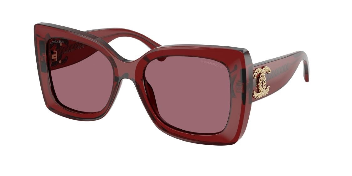 gold logo Chanel Burgundy Square Sunglasses – Chanel Burgundy Square