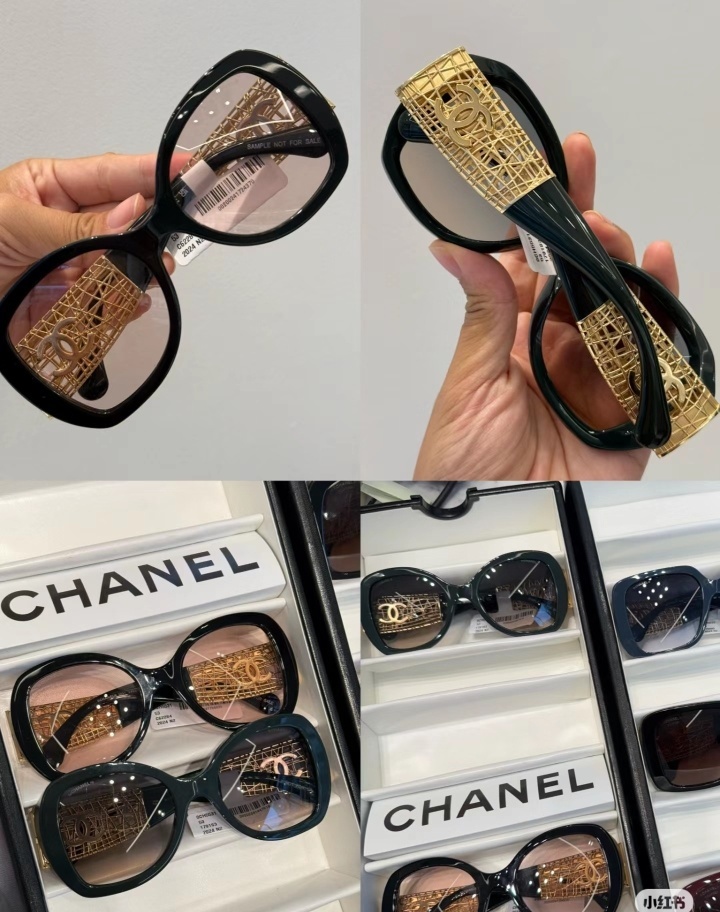 Chanel Luxury Butterfly Sunglasses – Gold Filigree CC Logo Temples