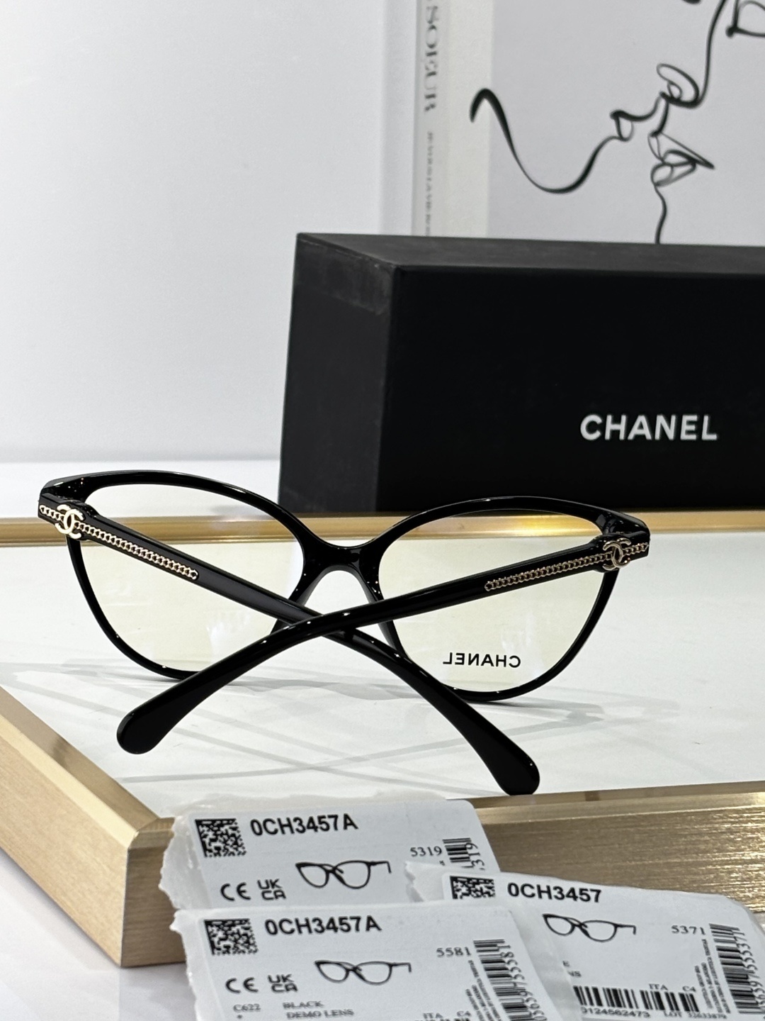 Chanel 0CH3457A Luxury Cat-Eye Eyeglasses – Italian Designer Frames