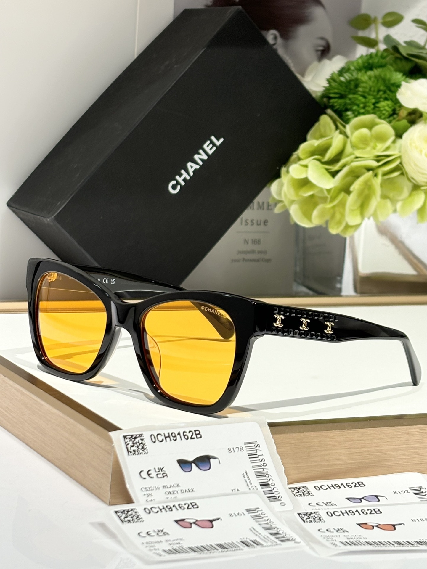 Chanel OCH9162B Designer Sunglasses – Elegant Black Cat-Eye Frame