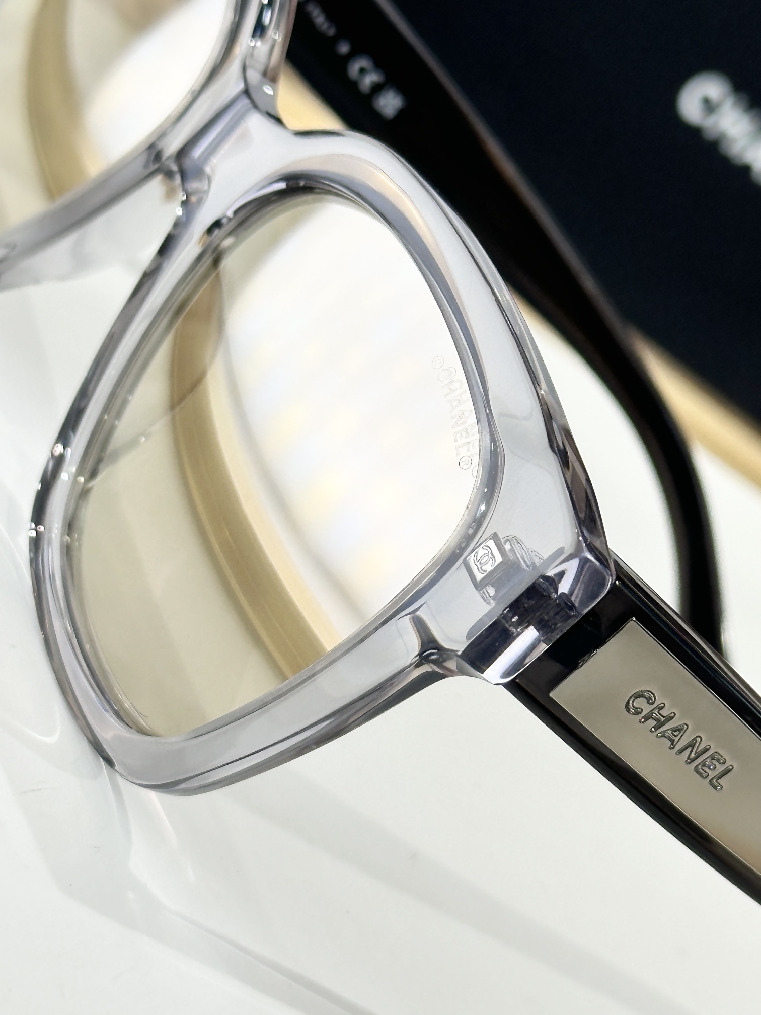 Chanel Butterfly Sunglasses – Light Grey Acetate & Gold Mirror