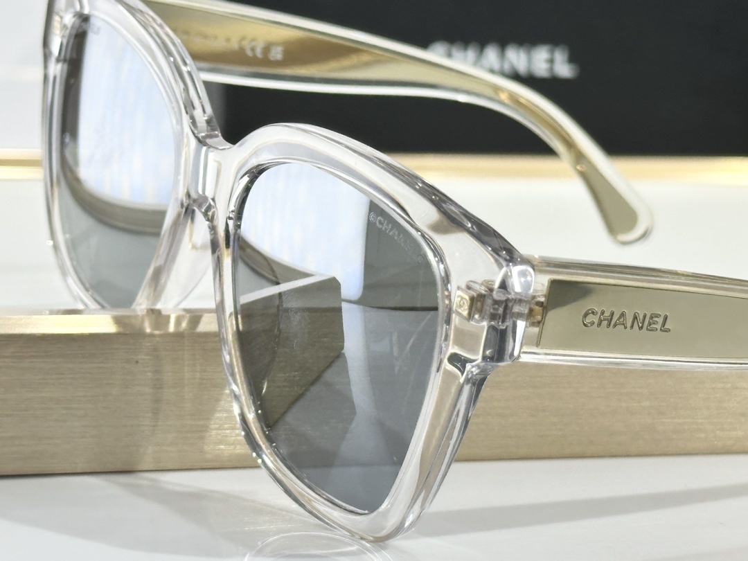 Chanel Butterfly Sunglasses – Light Grey Acetate & Silver Lenses