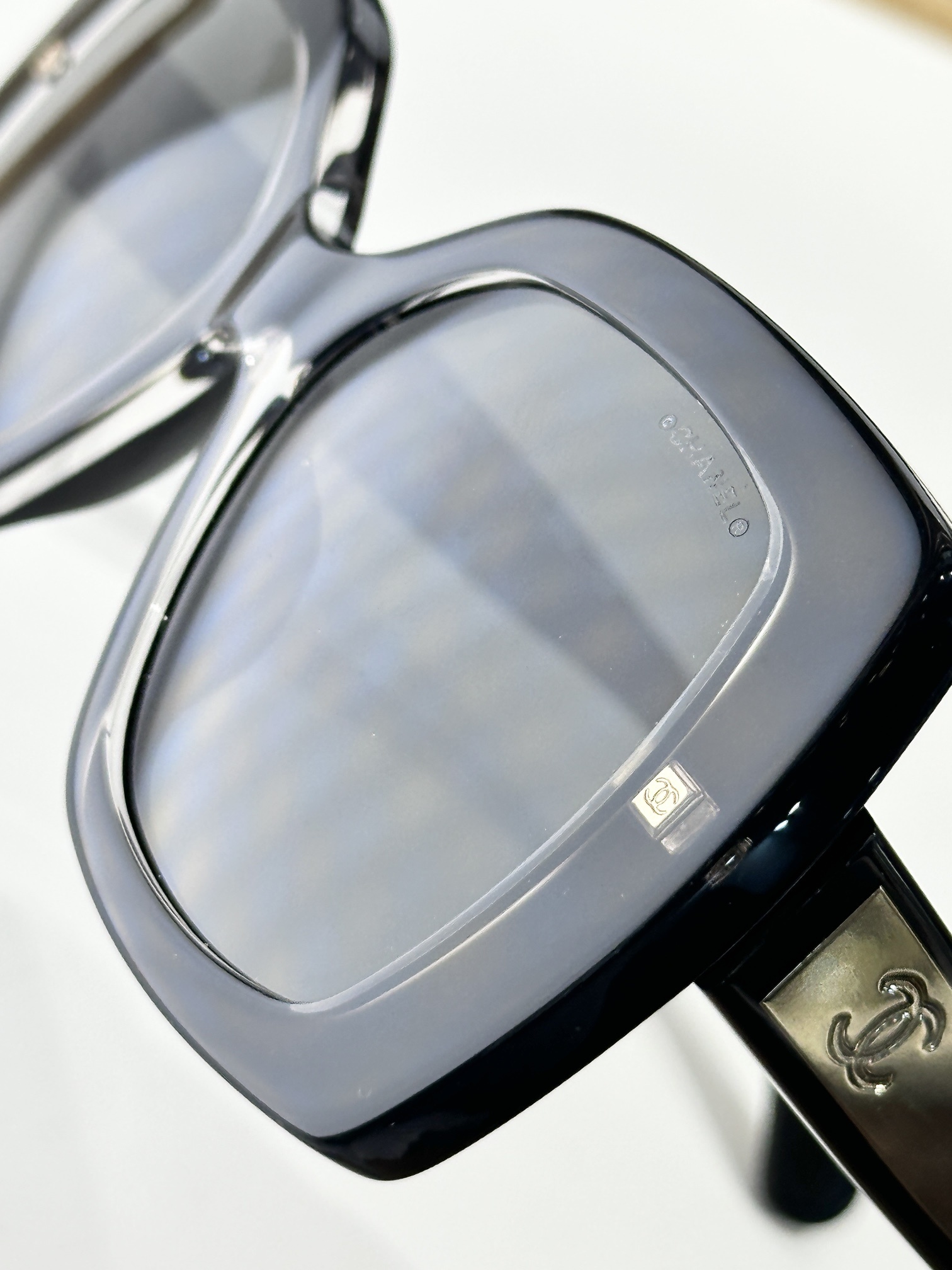 Chanel Luxury Black Butterfly Sunglasses with Iconic CC Logo