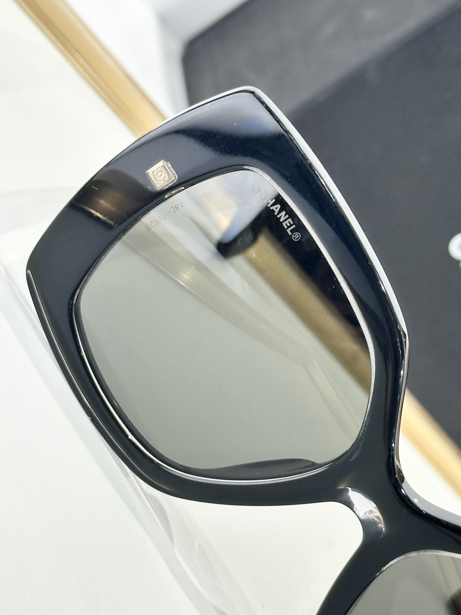Chanel Luxury Black Butterfly Sunglasses with Iconic CC Logo