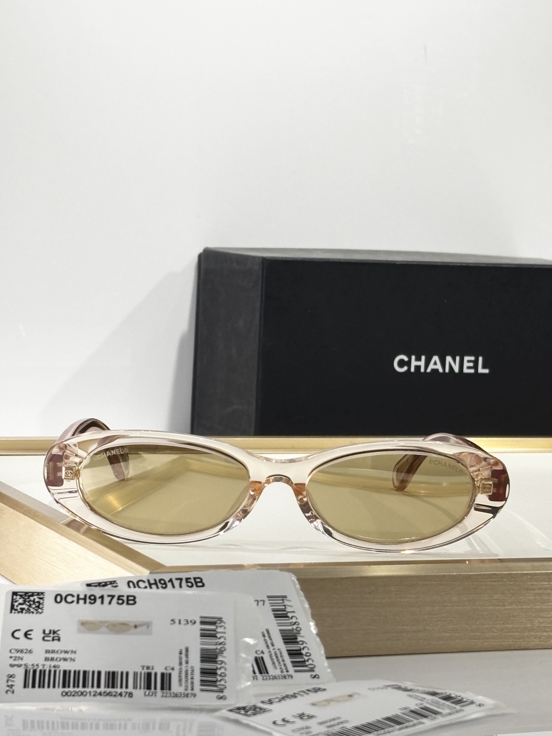 Chanel Oval Sunglasses – Light Pink Acetate & Gold Mirrored Lenses