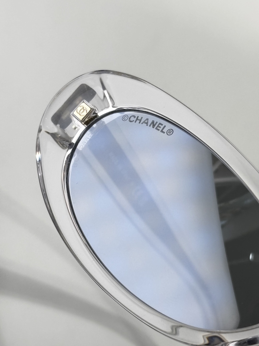 Chanel OCH9175B Clear Oval Sunglasses with Silver Mirror Lenses