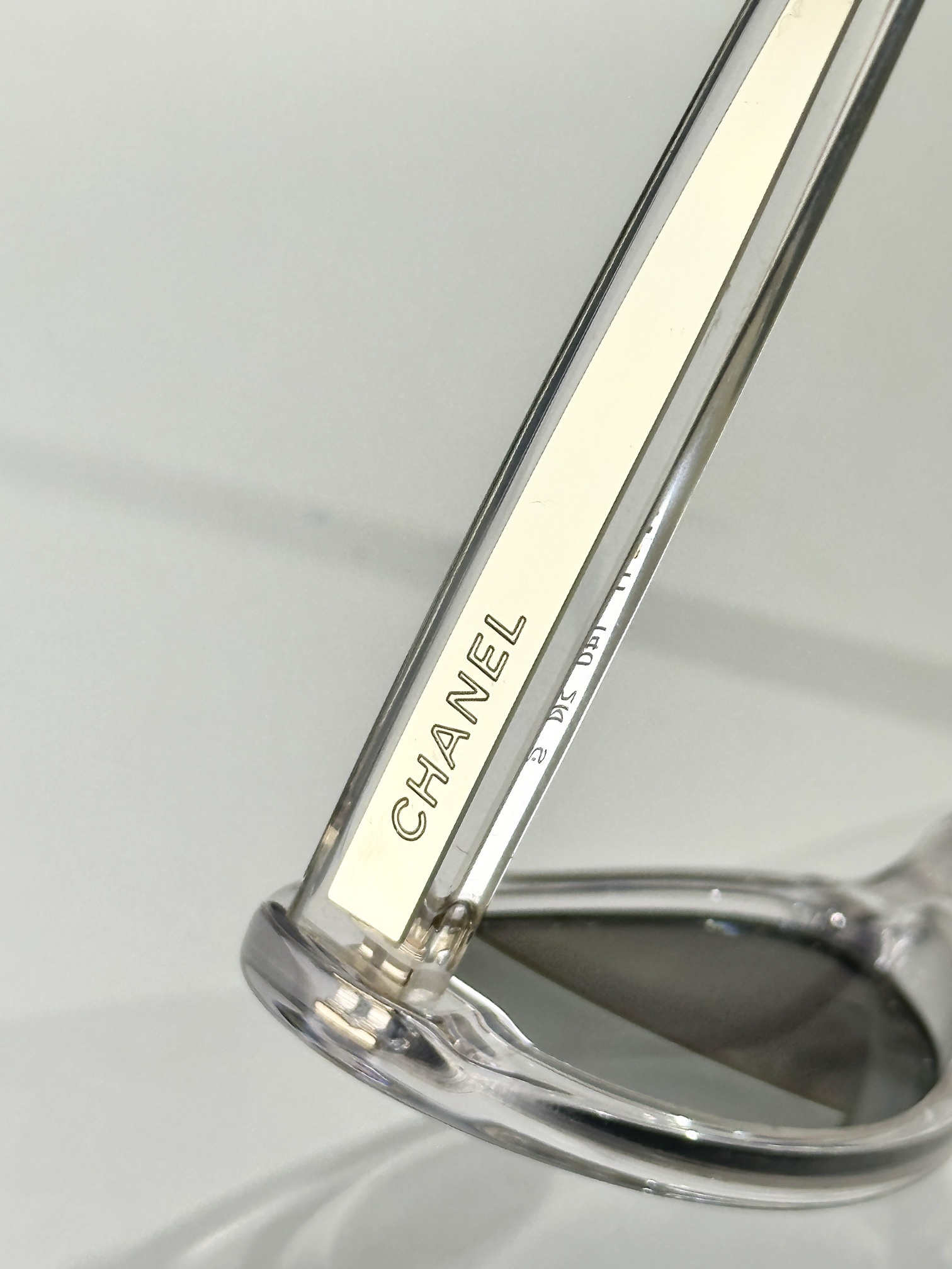 Chanel Oval Sunglasses – Transparent Light Grey Acetate Silver Lens