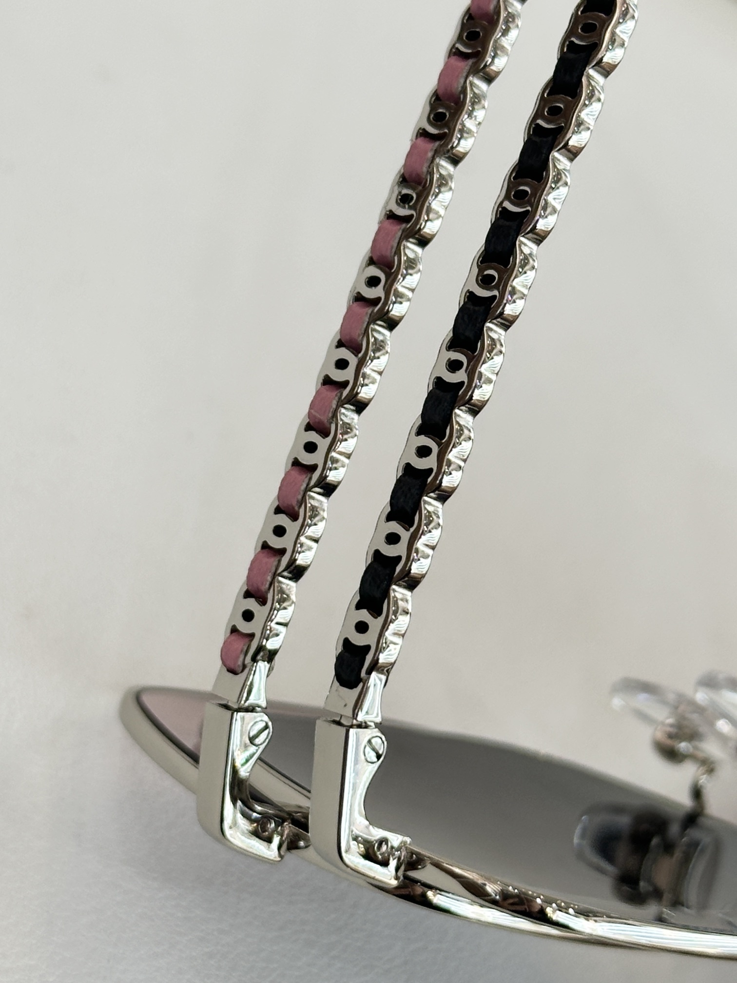 Chanel Oversized Square Metal Sunglasses – Elegant Chain Temples