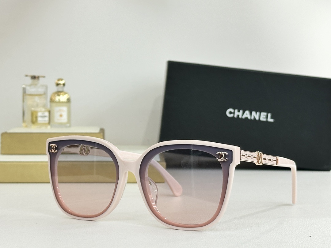 Chanel Women’s Luxury Butterfly Sunglasses with Gold CC Logo