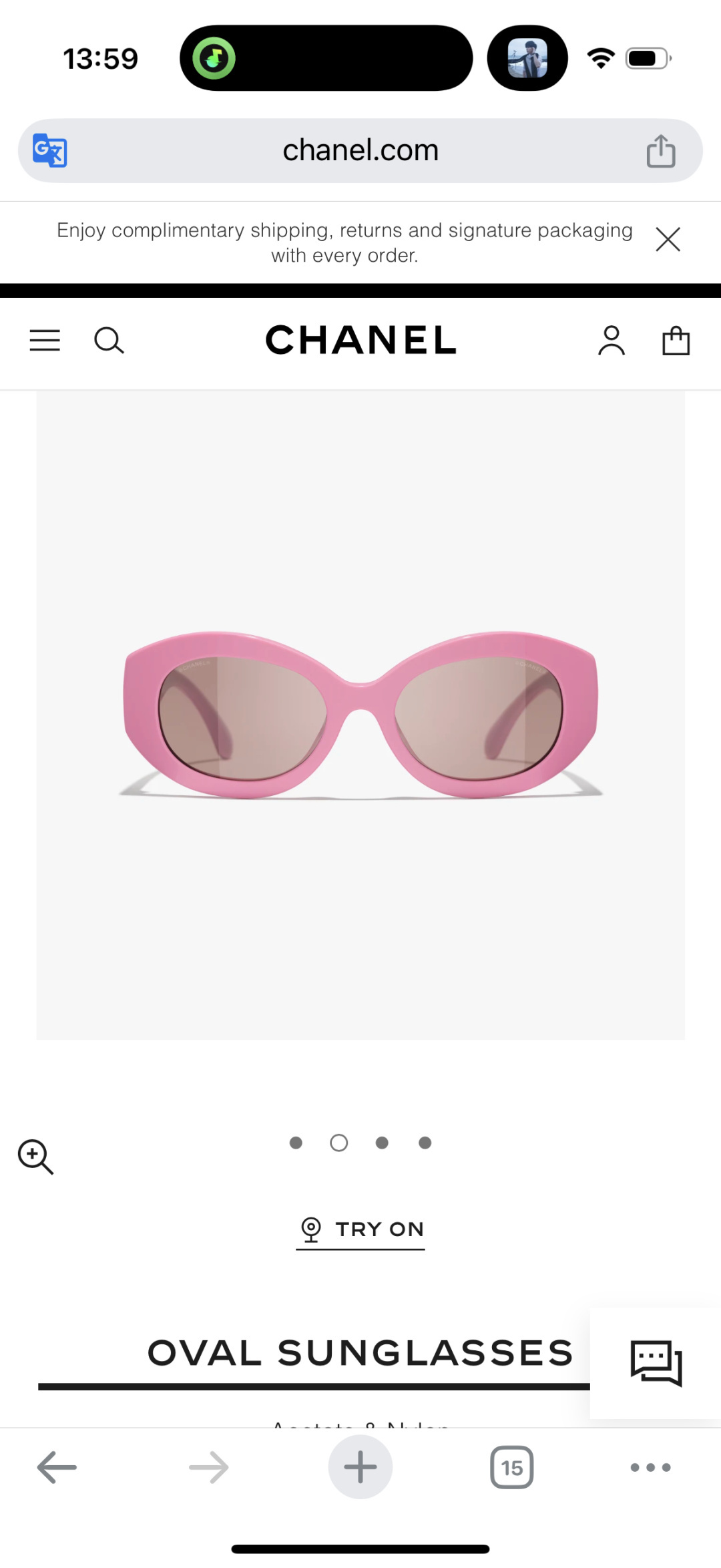 Chanel Red Oval Sunglasses with Iconic White CC Logo – Acetate