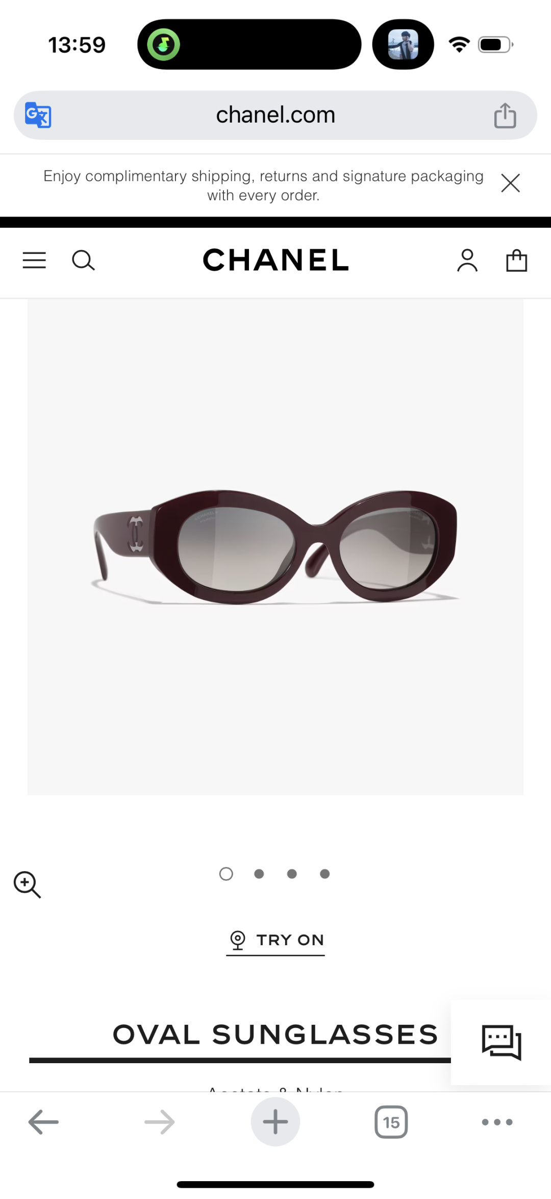 Chanel Burgundy Oval Sunglasses – Chanel Oval Sunglasses – Burgundy