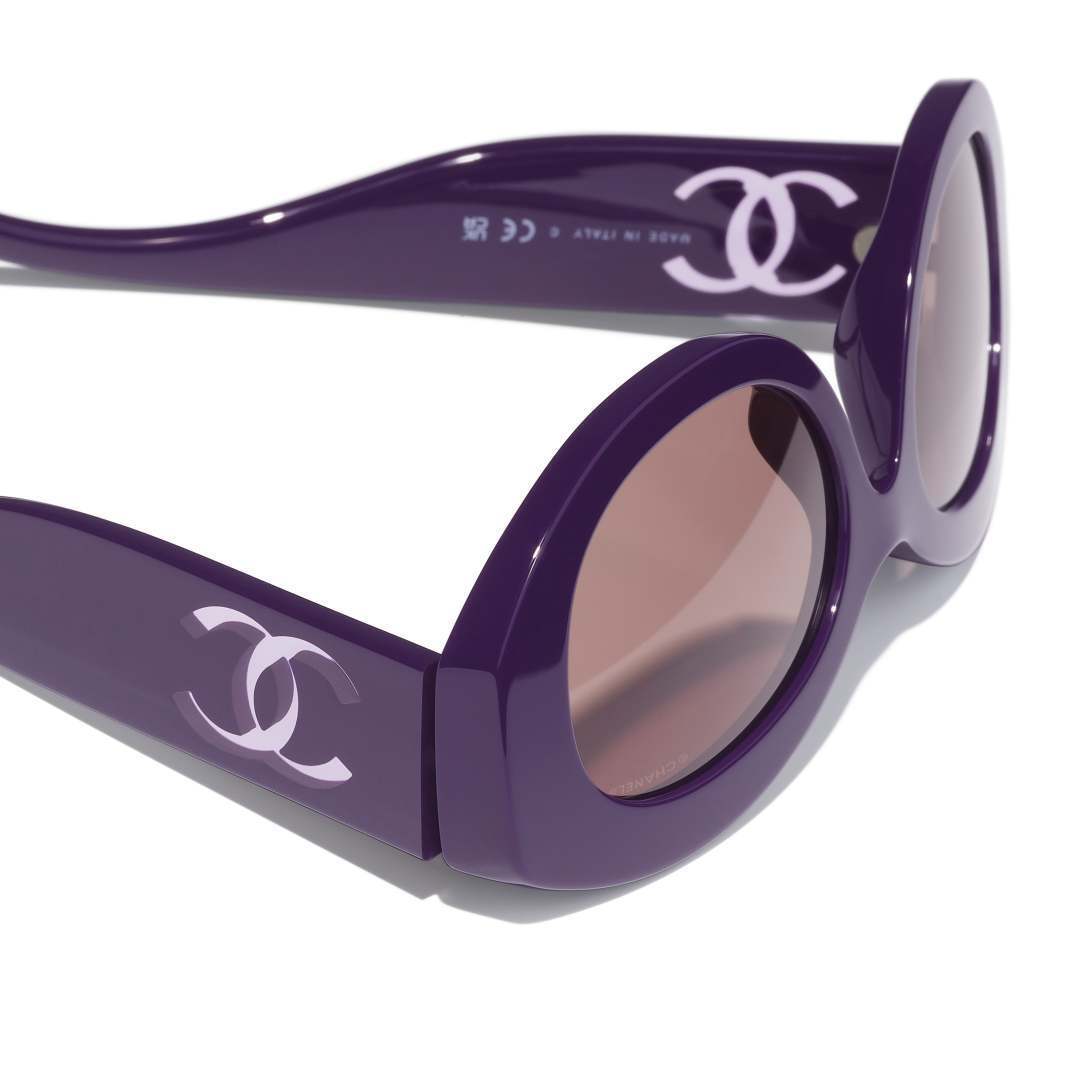 Chanel Luxury Oval Sunglasses – Burgundy Acetate with Signature Logo
