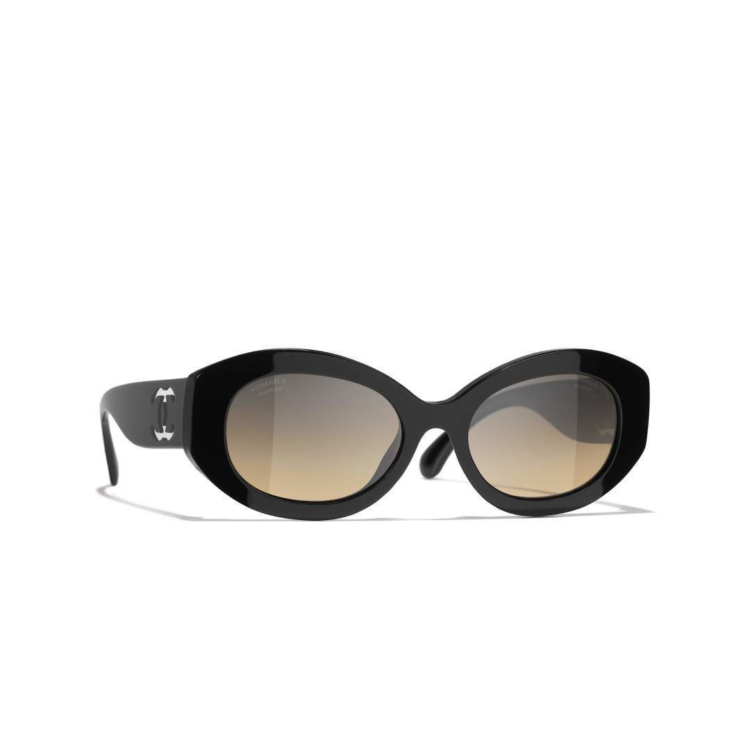 Chanel Luxury Oval Sunglasses with Polarized Gradient Lenses