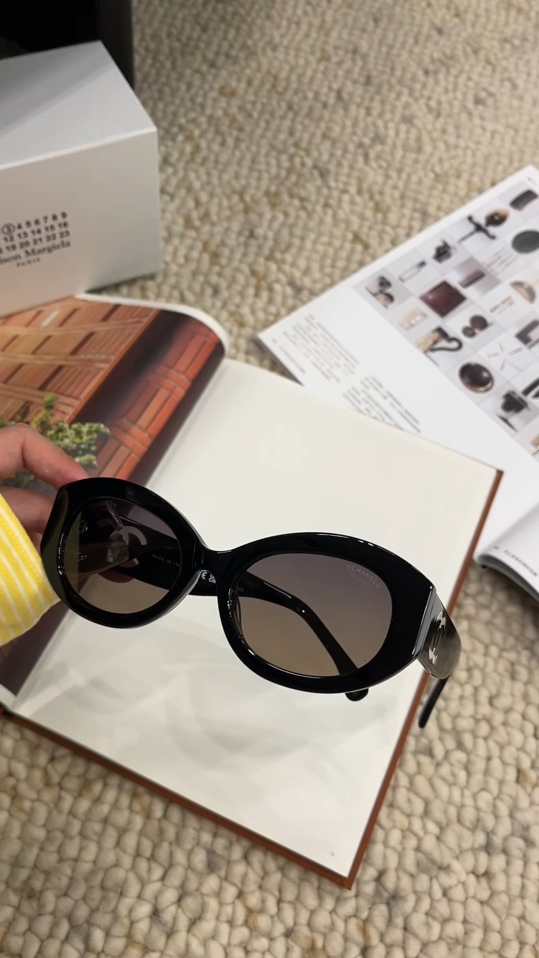 Chanel Oval Black Sunglasses – Brown Gradient Lens