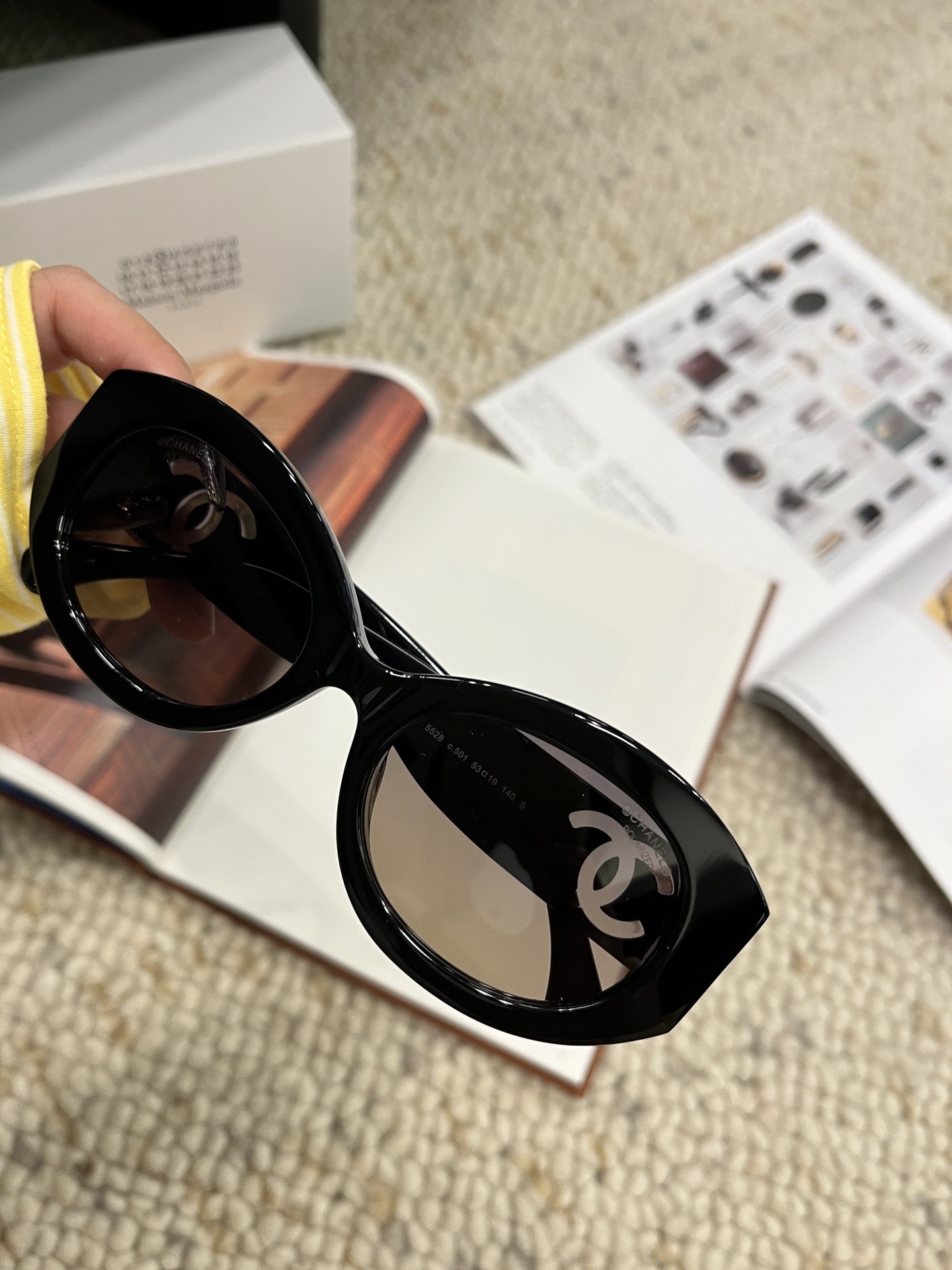 Chanel Black Oval Sunglasses with Signature CC Logo – Luxury Eyewear