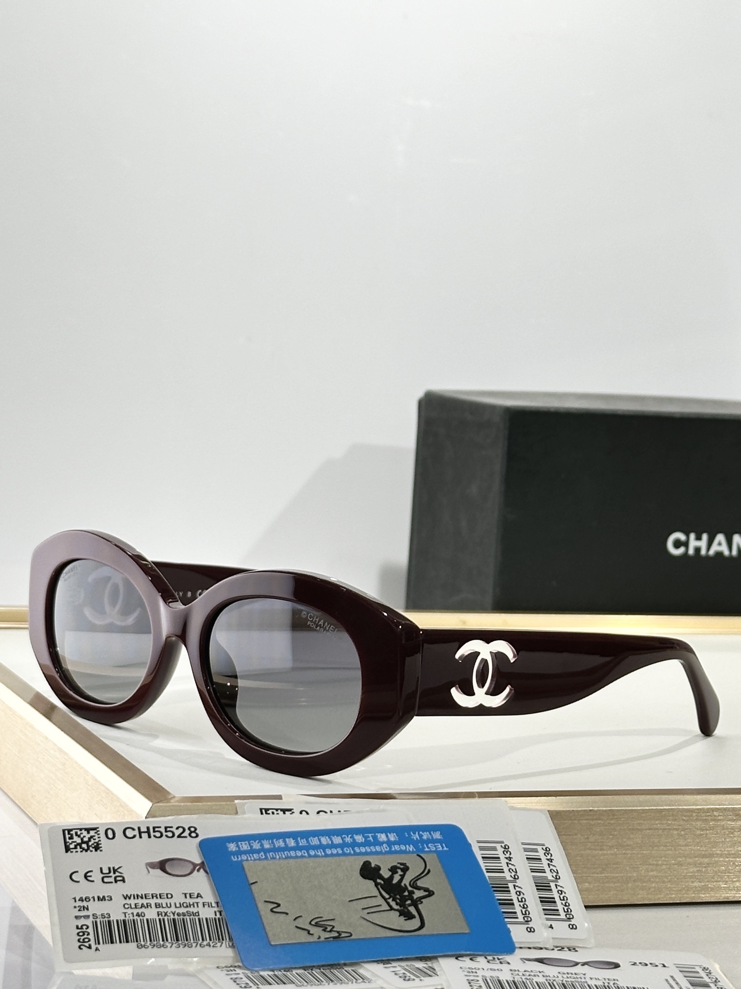 Chanel CH5528 Oval Sunglasses with Signature CC Logo